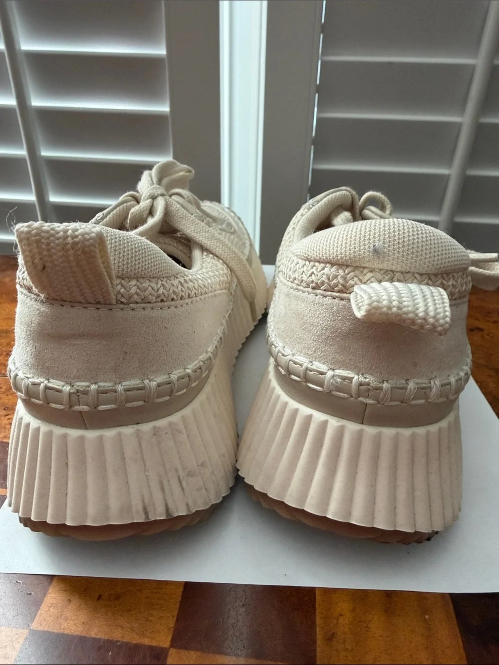 Dolce Vita Cream Platform Sneakers with Woven Upper